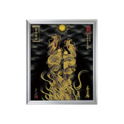 【昇運・守護・縁結びの京都一筆龍】 龍神御加護の絵画(小)【昇運金金双龍】