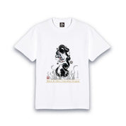 【昇運・守護・縁結びの京都一筆龍】 龍神御加護の絵画Tシャツ明朝体【守護黒銀龍】