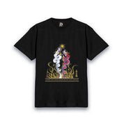 【昇運・守護・縁結びの京都一筆龍】 龍神御加護の絵画Tシャツゴシック体【縁結び桜白昇運双龍】