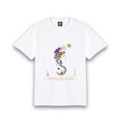 【昇運・守護・縁結びの京都一筆龍】 龍神御加護の絵画Tシャツゴシック体【昇運虹龍】