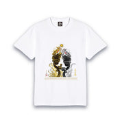 【昇運・守護・縁結びの京都一筆龍】 龍神御加護の絵画Tシャツゴシック体【昇運黒金銀双龍】