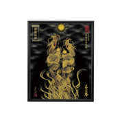 【昇運・守護・縁結びの京都一筆龍】 龍神御加護の絵画(小)【昇運金金双龍】