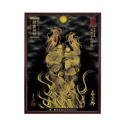 【昇運・守護・縁結びの京都一筆龍】 龍神御加護の絵画(大)【昇運金金双龍】