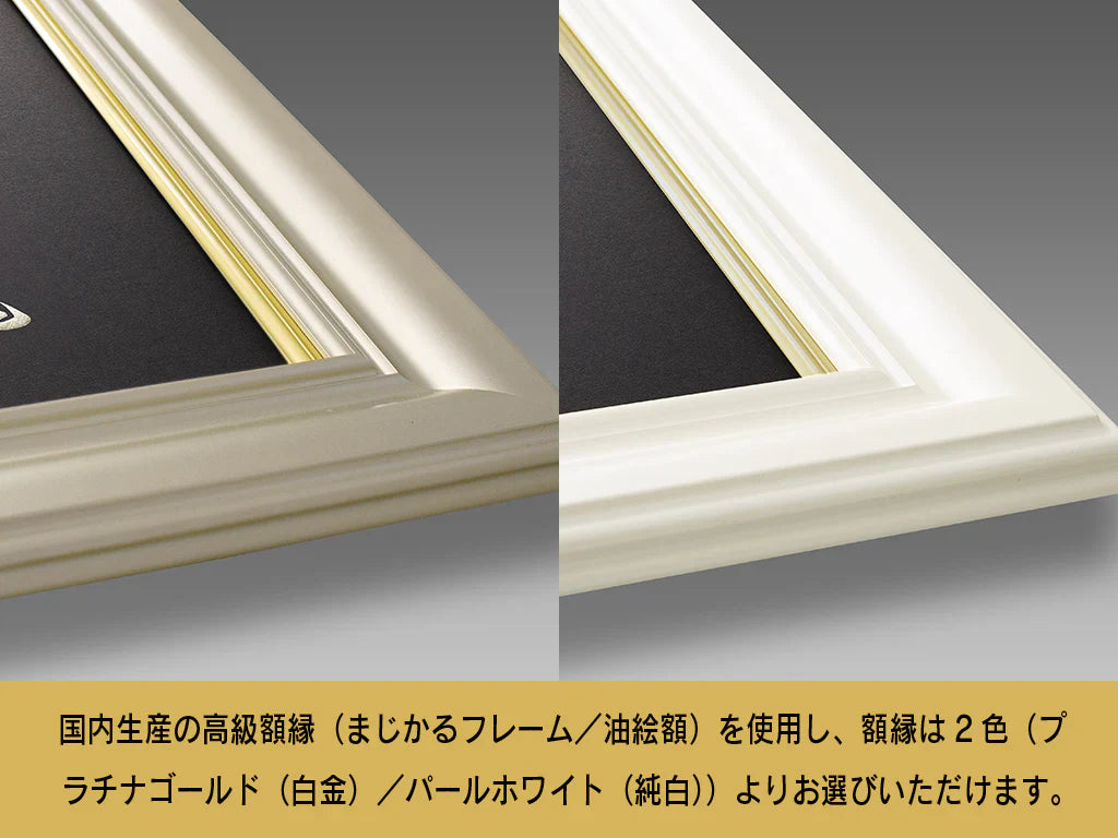 【昇運・守護・縁結びの京都一筆龍】神社、寺院樣の御礼／御守お祀り専用額（特注）【昇運黒金銀双龍】